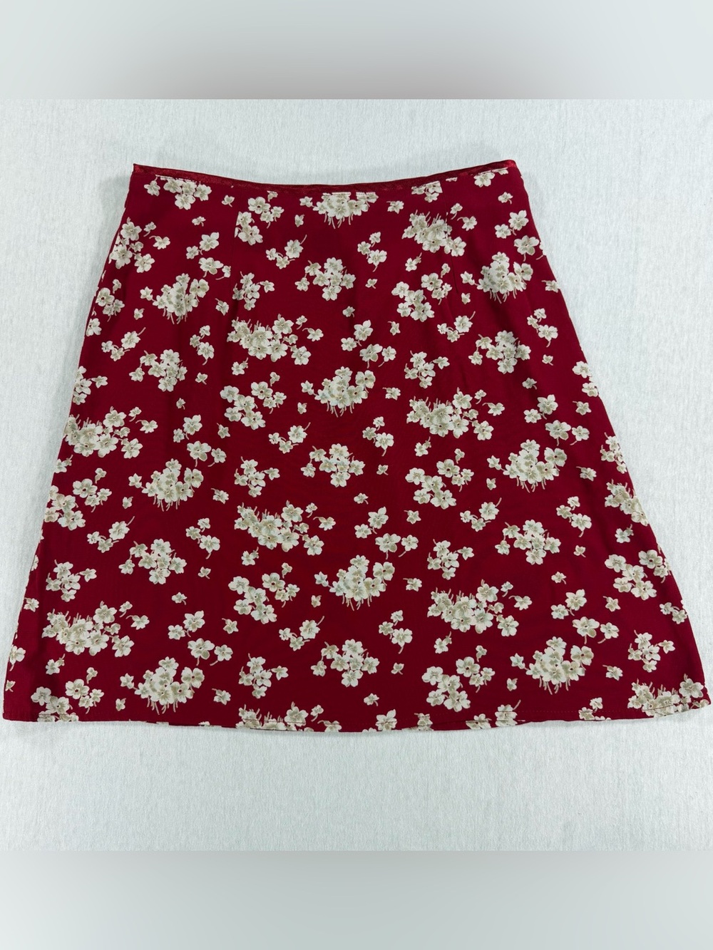 GAP Women’s Red Floral A-Line Skirt | 100% Rayon | Y2K Cottagecore | Size 4
